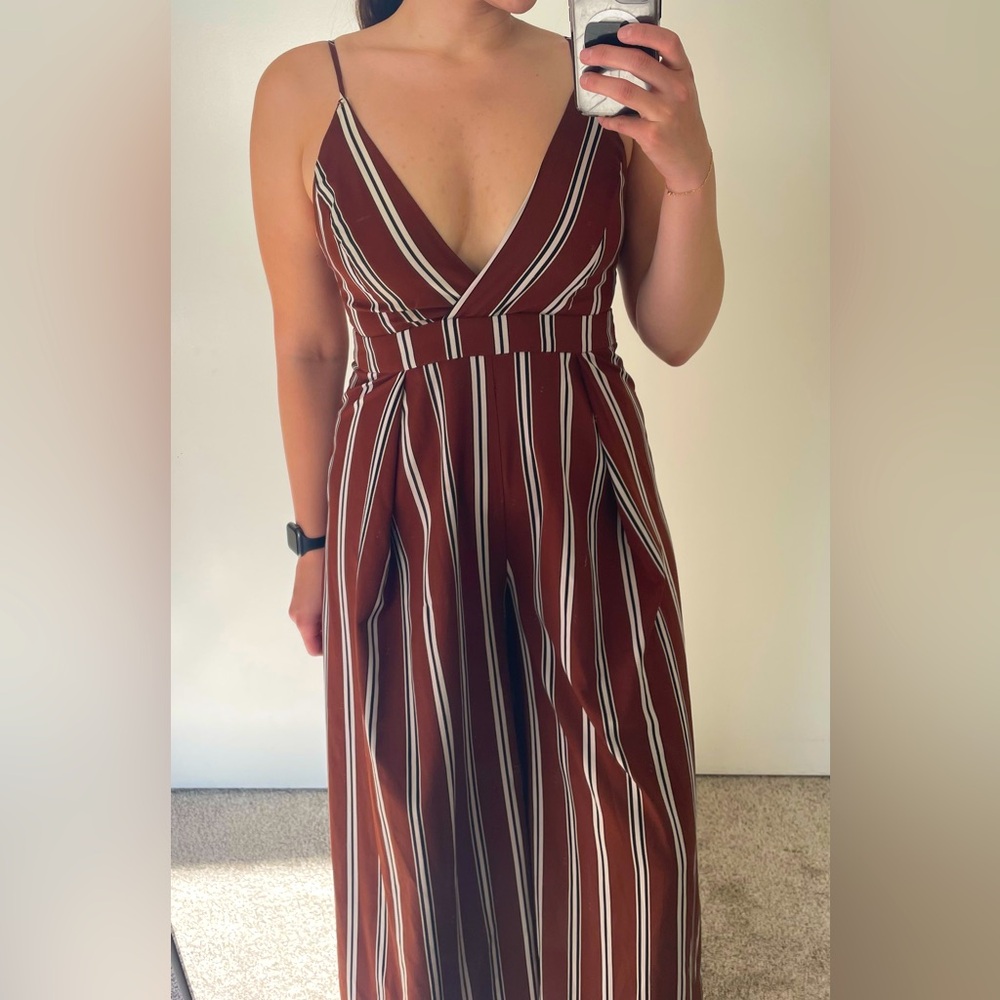 Striped Wide Leg Jumpsuit